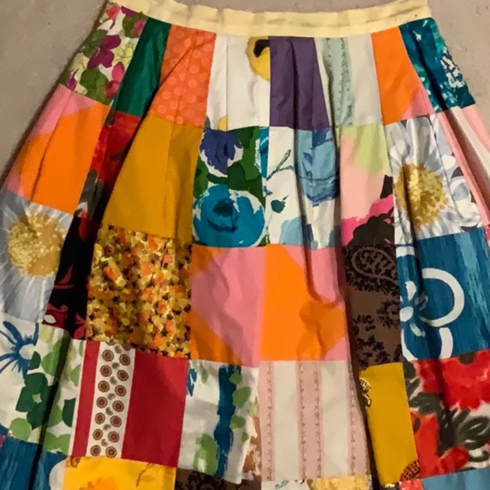 60s - 70s VINTAGE Patchwork A-Line Skirt Adorable! - Picture 2 of 8